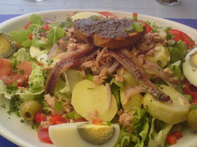Salad and duck